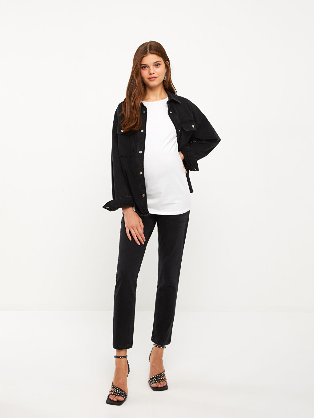 Blugi de Maternitate Slim Mom cu Panou pentru Burtă