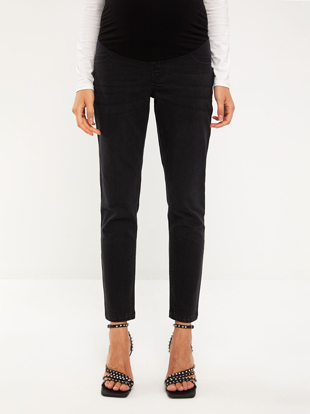 Blugi de Maternitate Slim Mom cu Panou pentru Burtă-4