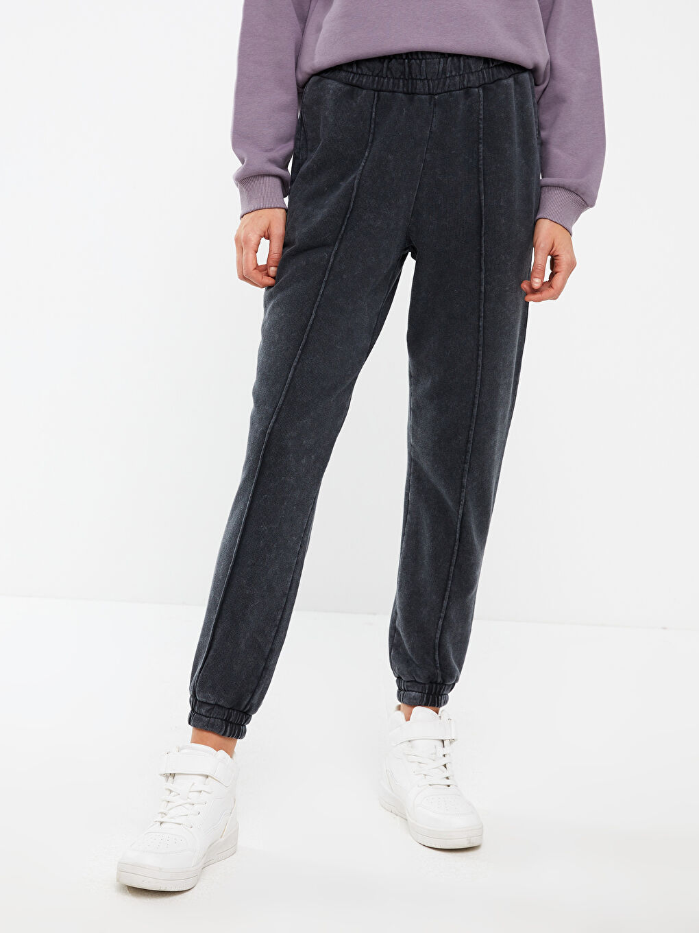 LCW Vision Women's Elasticated Waist Plain Jogger Sweatpants -W2EC07Z8-HFF