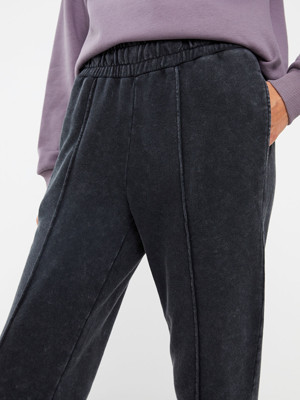 LCW Vision Women's Elasticated Waist Plain Jogger Sweatpants -W2EC07Z8-HFF