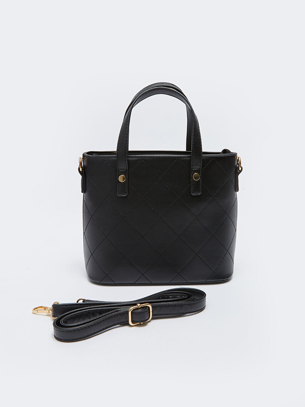 Стеганая Женская Сумка с Верхней Ручкой из Искусственной Кожи-3