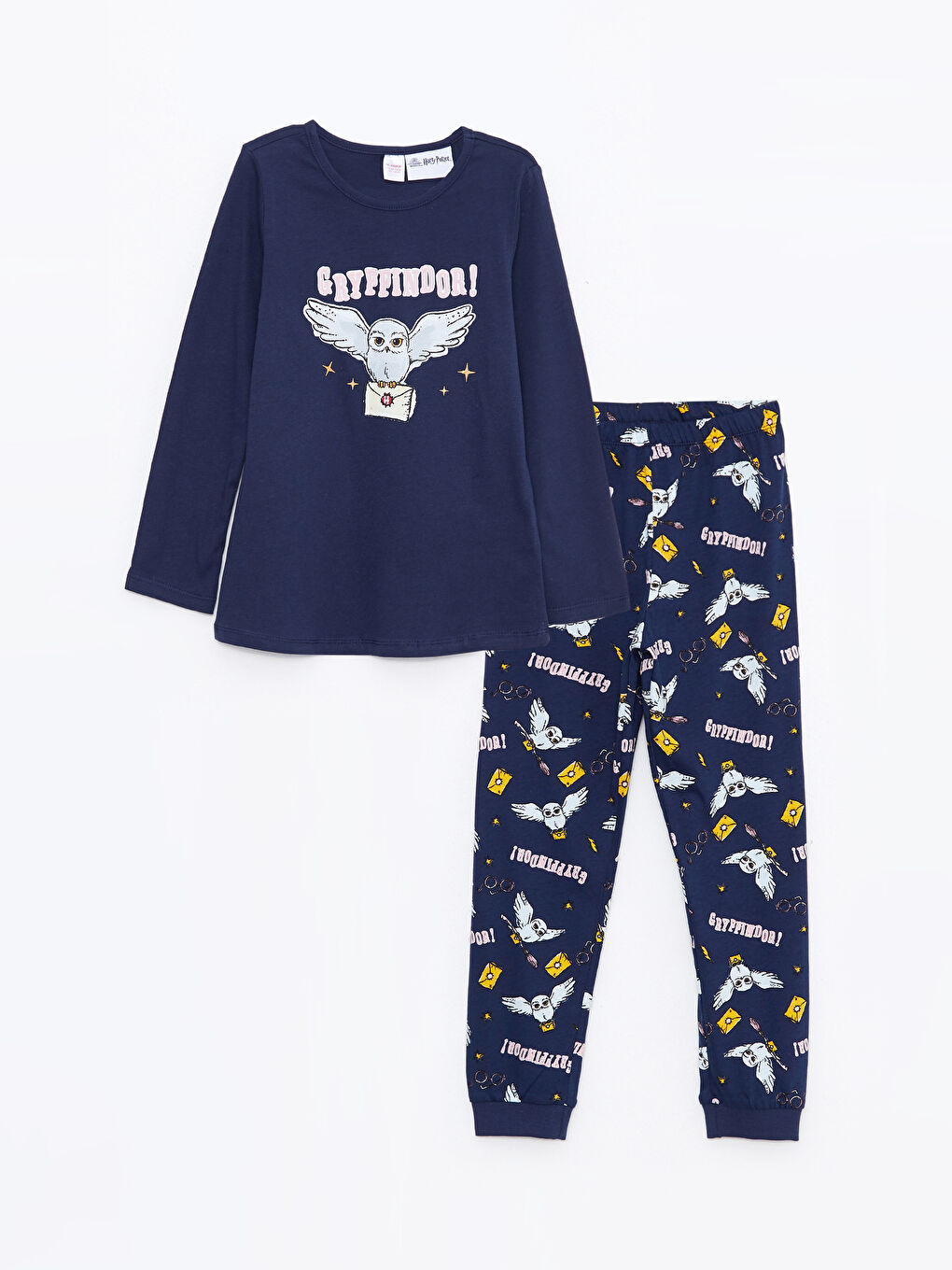 LCW Kids Harry Potter Bedrucktes Langarm Mädchen Pyjama-Set mit Rundhalsausschnitt -W2EC31Z4-HEL