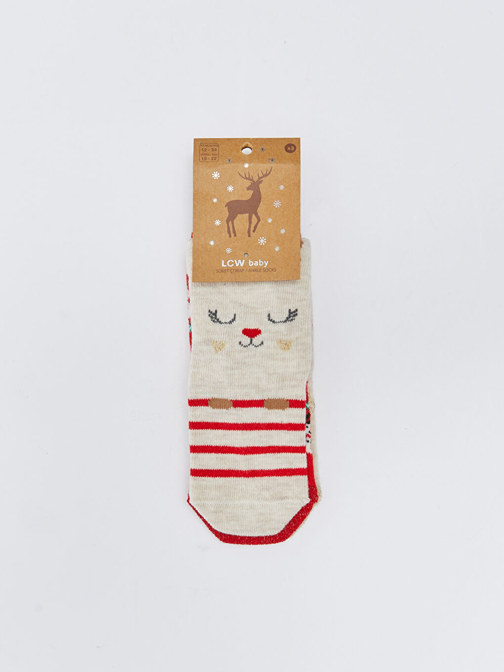 New Year Themed Baby Girls' Ankle Socks 3-pack-3