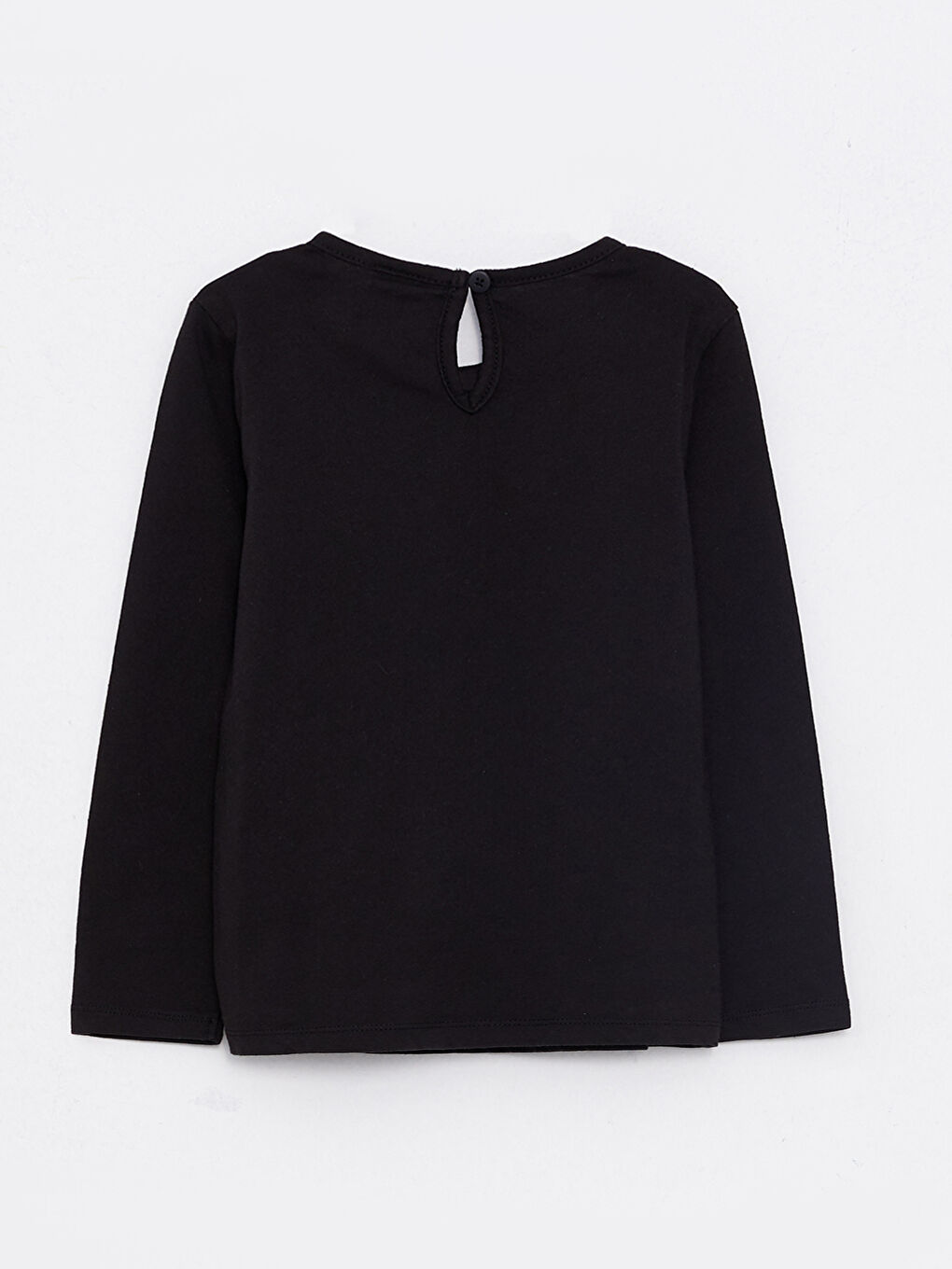 تيشيرت بناتي رضع قطن مطبوع بأكمام طويلة ورقبة دائرية-1