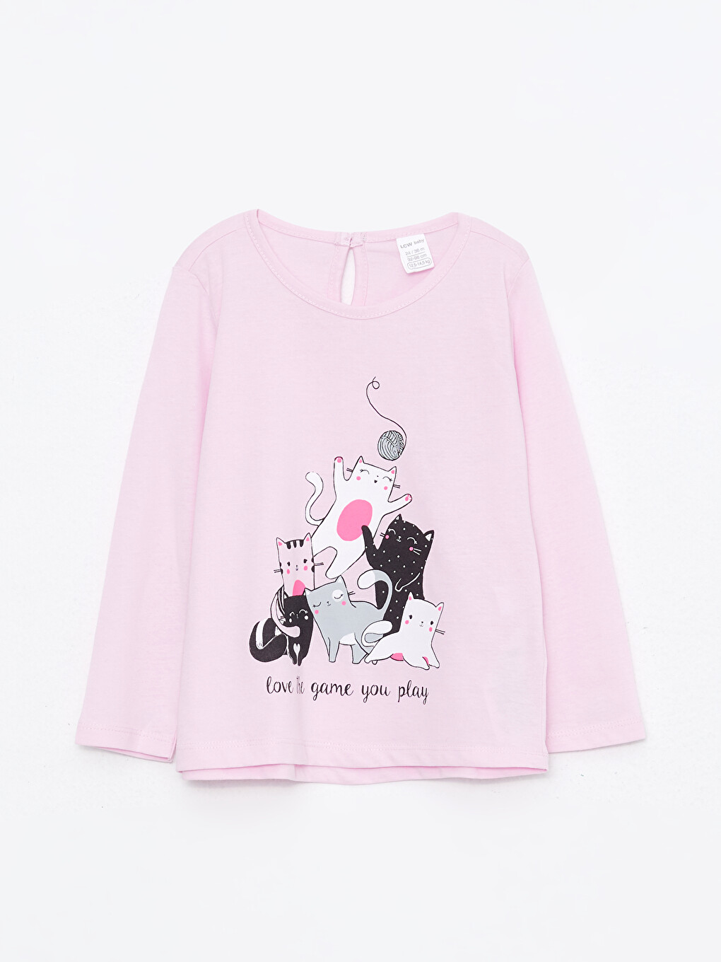 Tricou Bebeluși Fete Din Bumbac Cu Mânecă Lungă Și Guler Rotund Imprimat