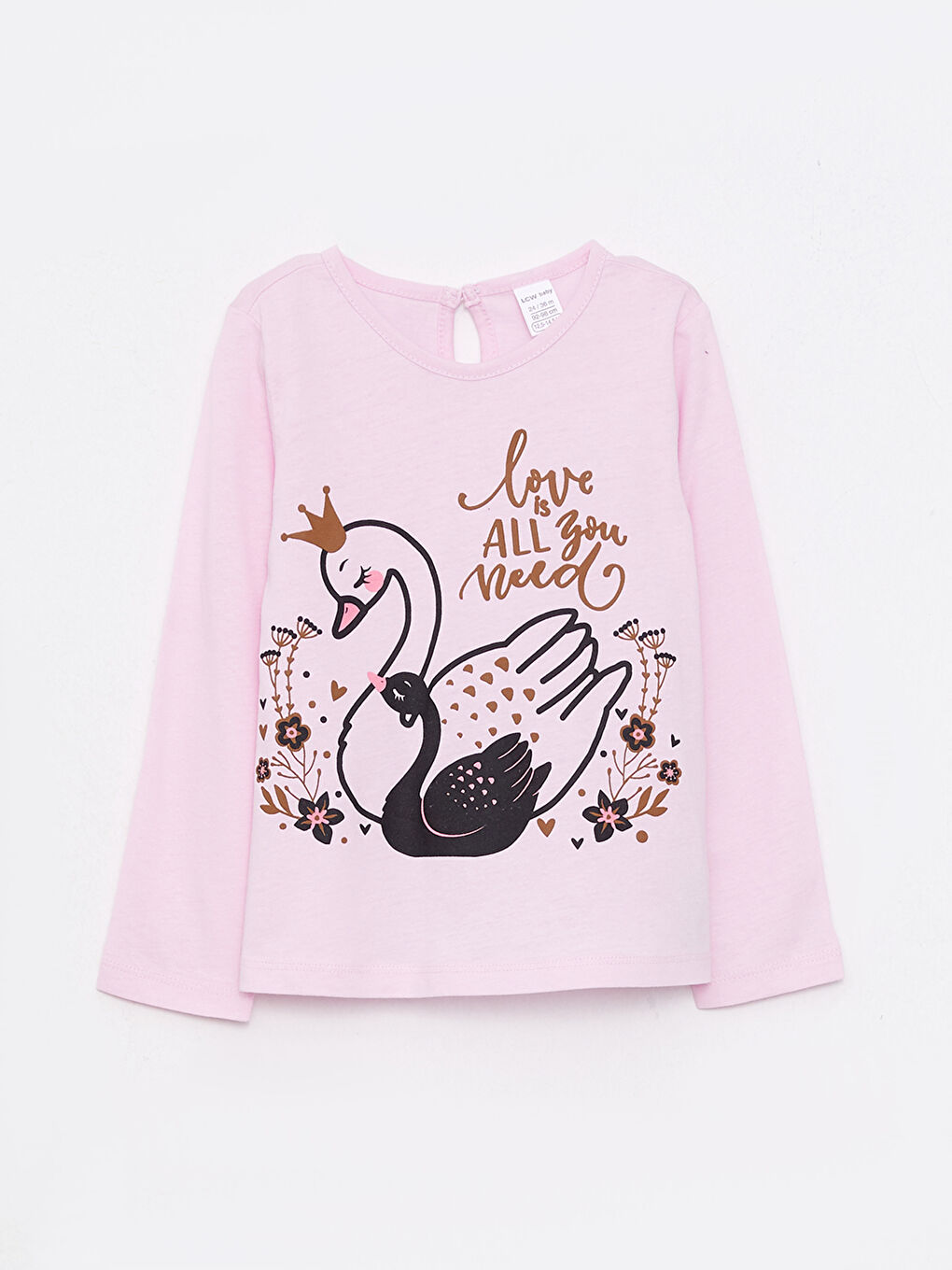 T-shirt pour Bébé Filles à Manches Longues Imprimé avec Col Rond