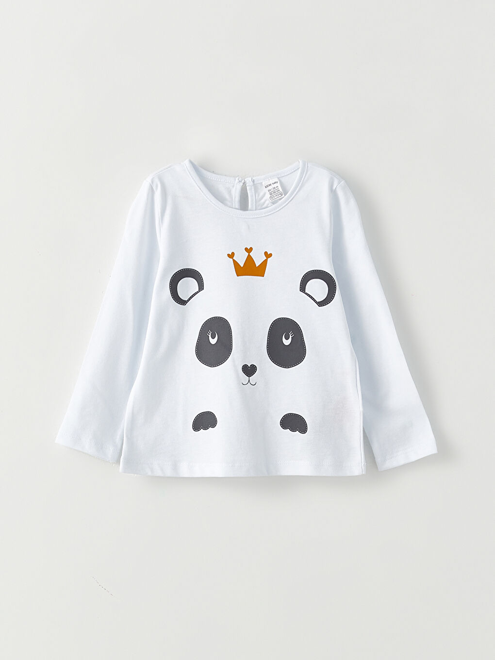 تيشيرت للبنات الرضع بأكمام طويلة مطبوع برقبة دائرية