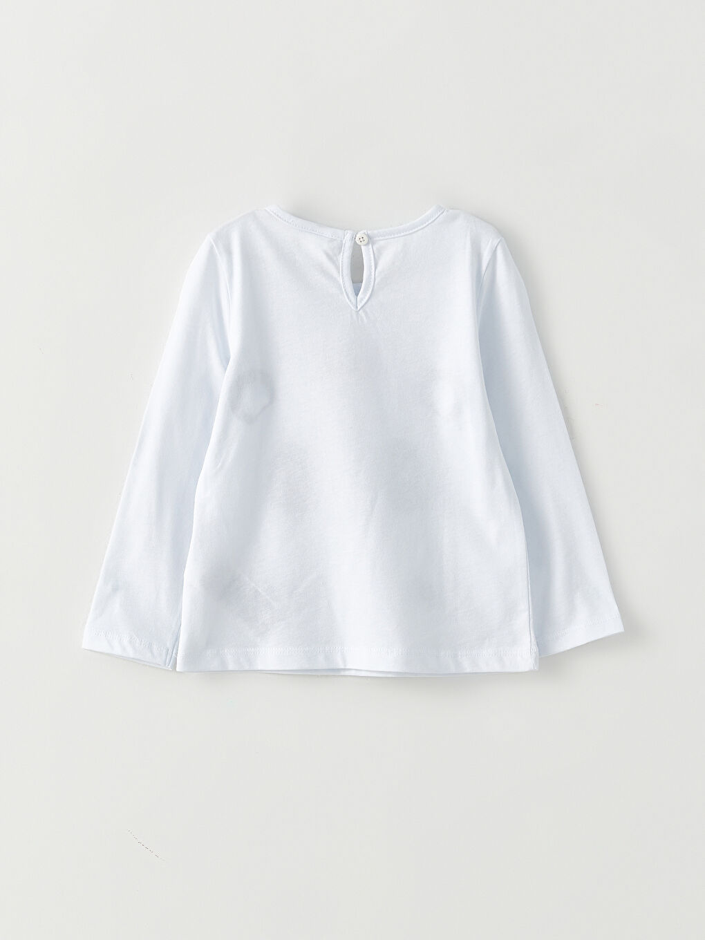 تيشيرت للبنات الرضع بأكمام طويلة مطبوع برقبة دائرية-1