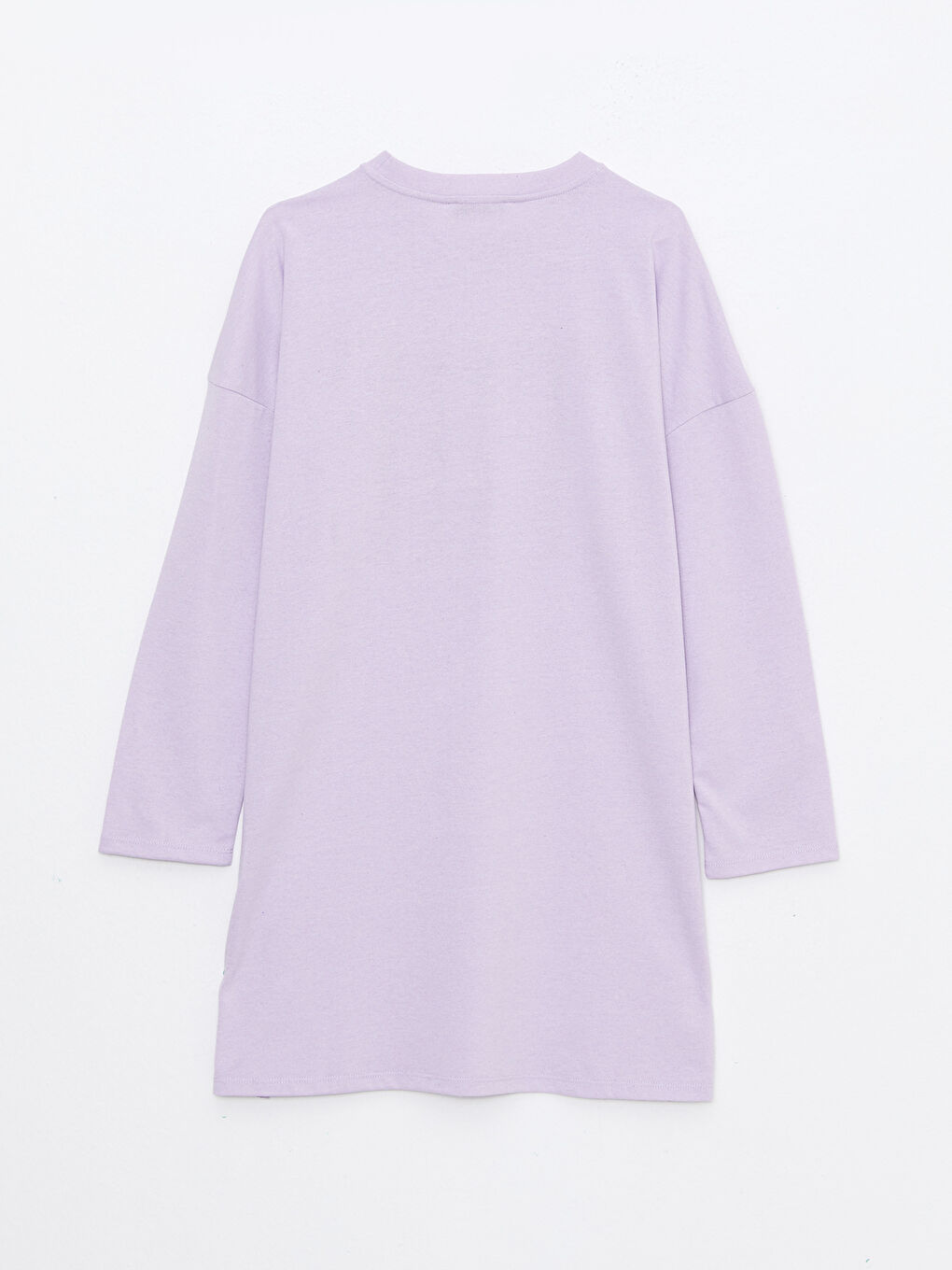 تونيك كم طويل مطبوع بياقة دائرية للسيدات-6