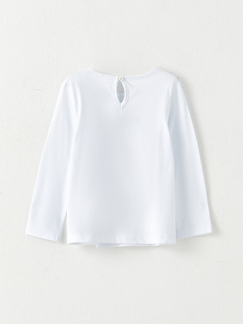 Beyaz Bisiklet Yaka Uzun Kollu Atatürk Baskılı Kız Bebek Tişört-1