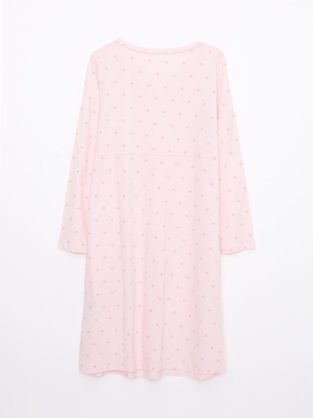 LCW DREAM U Neck Patterned Long Sleeve Cotton Maternity Nightgown -W2ED92Z8-LSZ