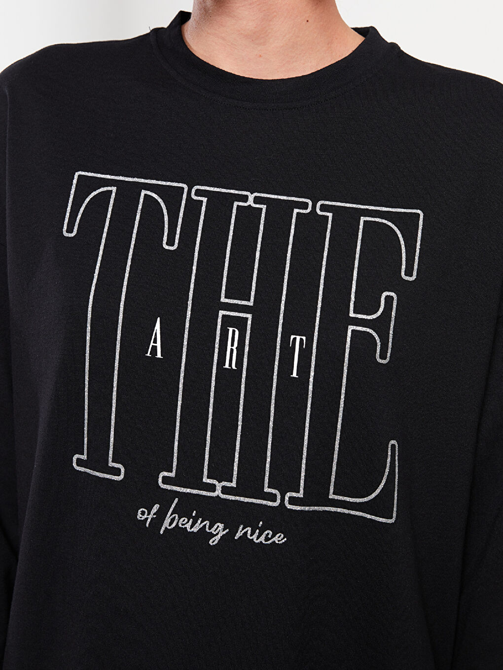 Crew Neck Printed Long Sleeve Women's Tunic-2