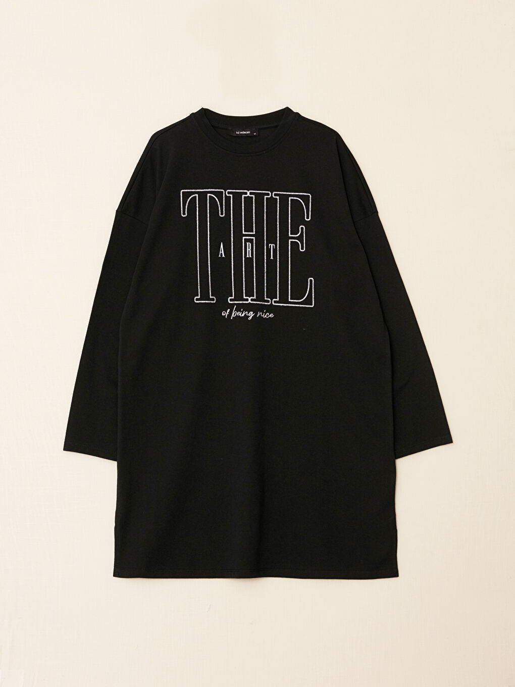 Crew Neck Printed Long Sleeve Women's Tunic-4