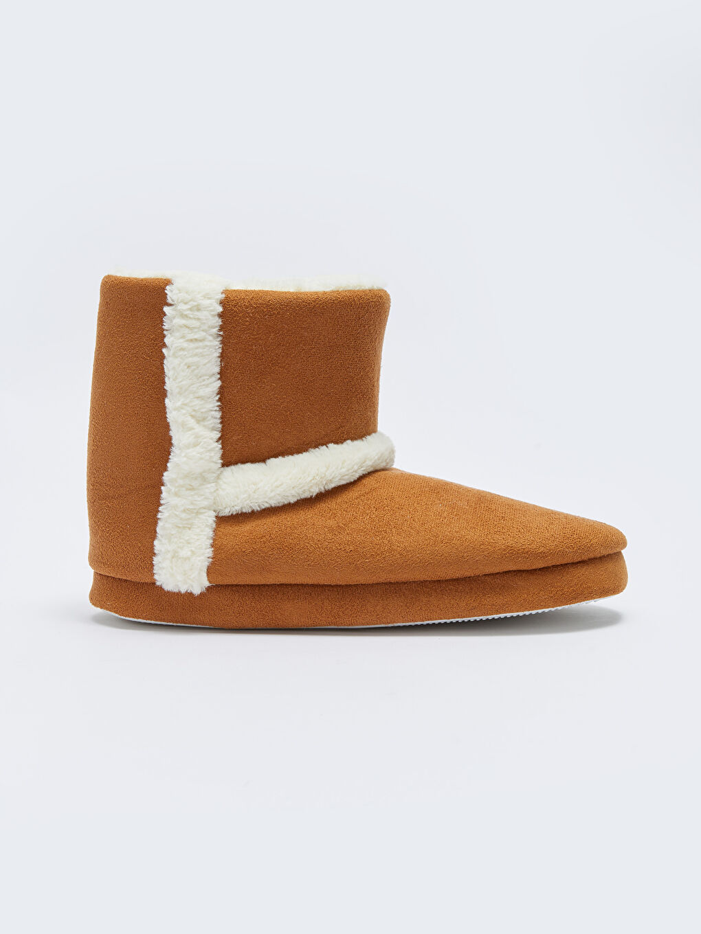 Bej Düz Pelüş Kadın Ev Botu-1