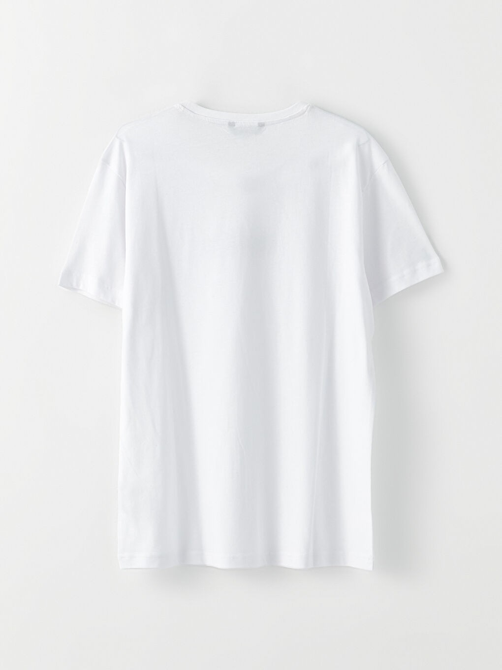 Beyaz Bisiklet Yaka Kısa Kollu Baskılı Penye Erkek Spor Tişört-6