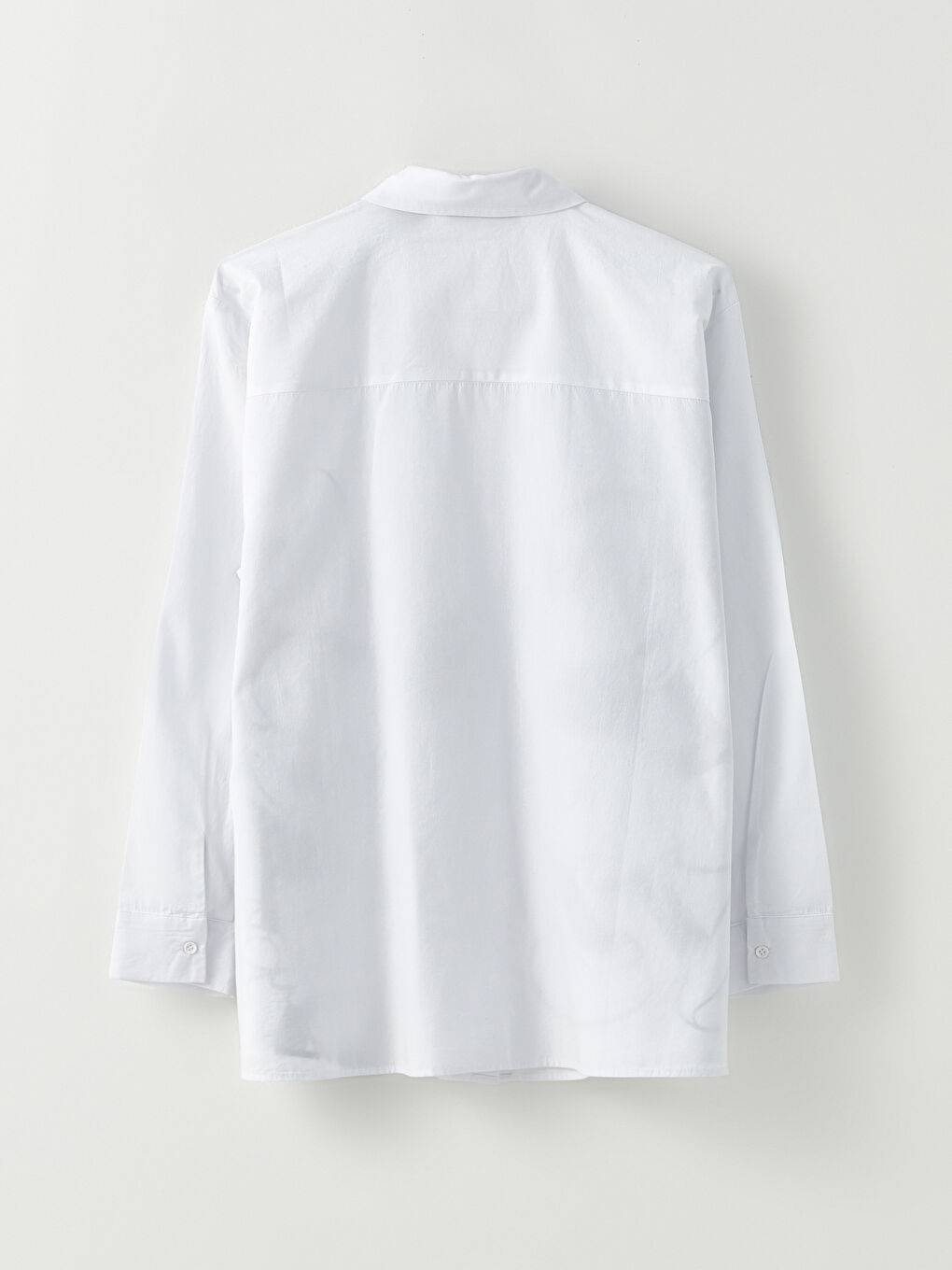 Beyaz Önden Düğme Kapamalı Mickey Mouse Baskılı Uzun Kollu Poplin Kadın Gömlek-6