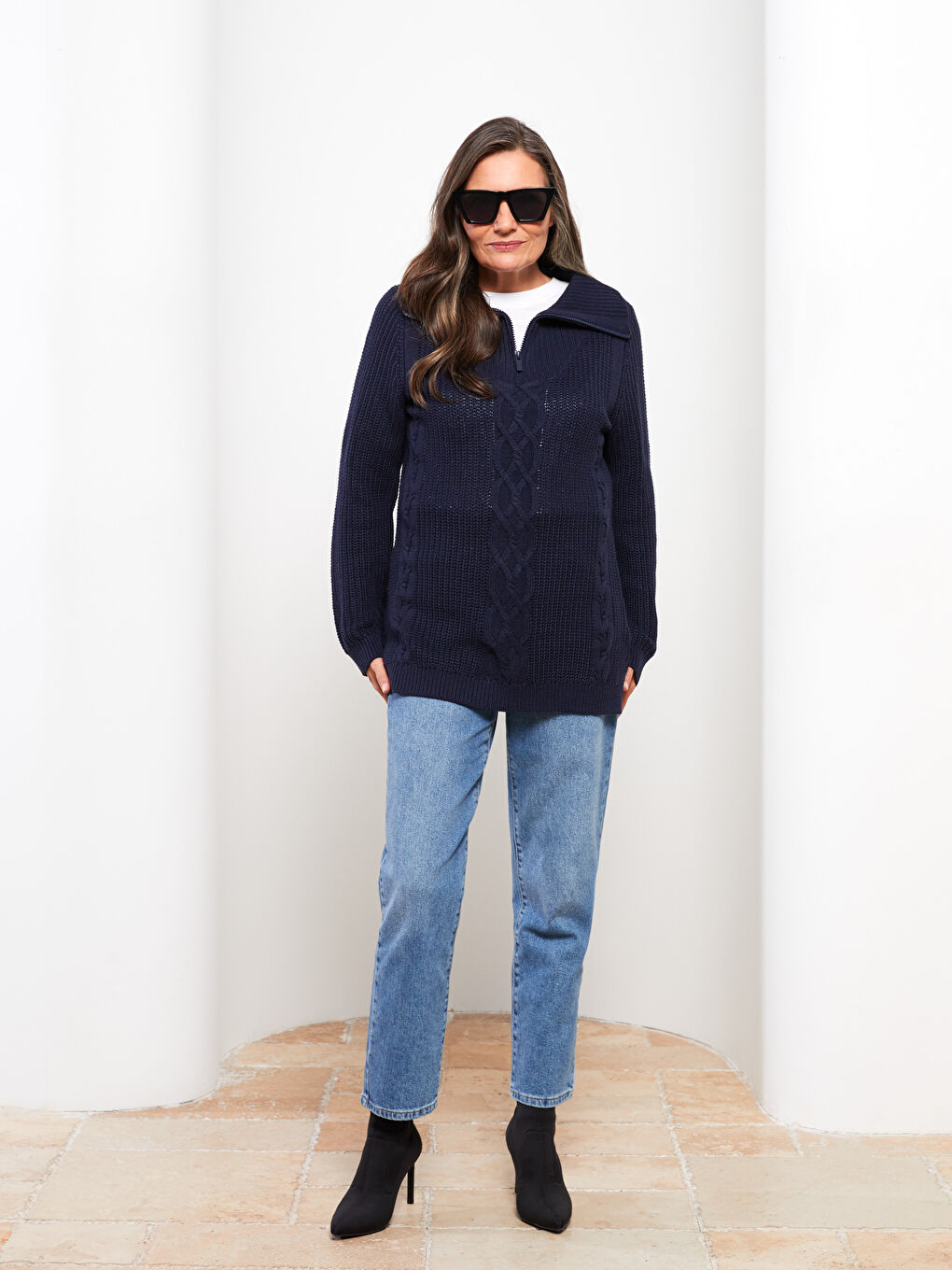 LCW Grace Rollkragen Selbstgemustert Langarm Damen Strickpullover -W2EE23Z8-E1J