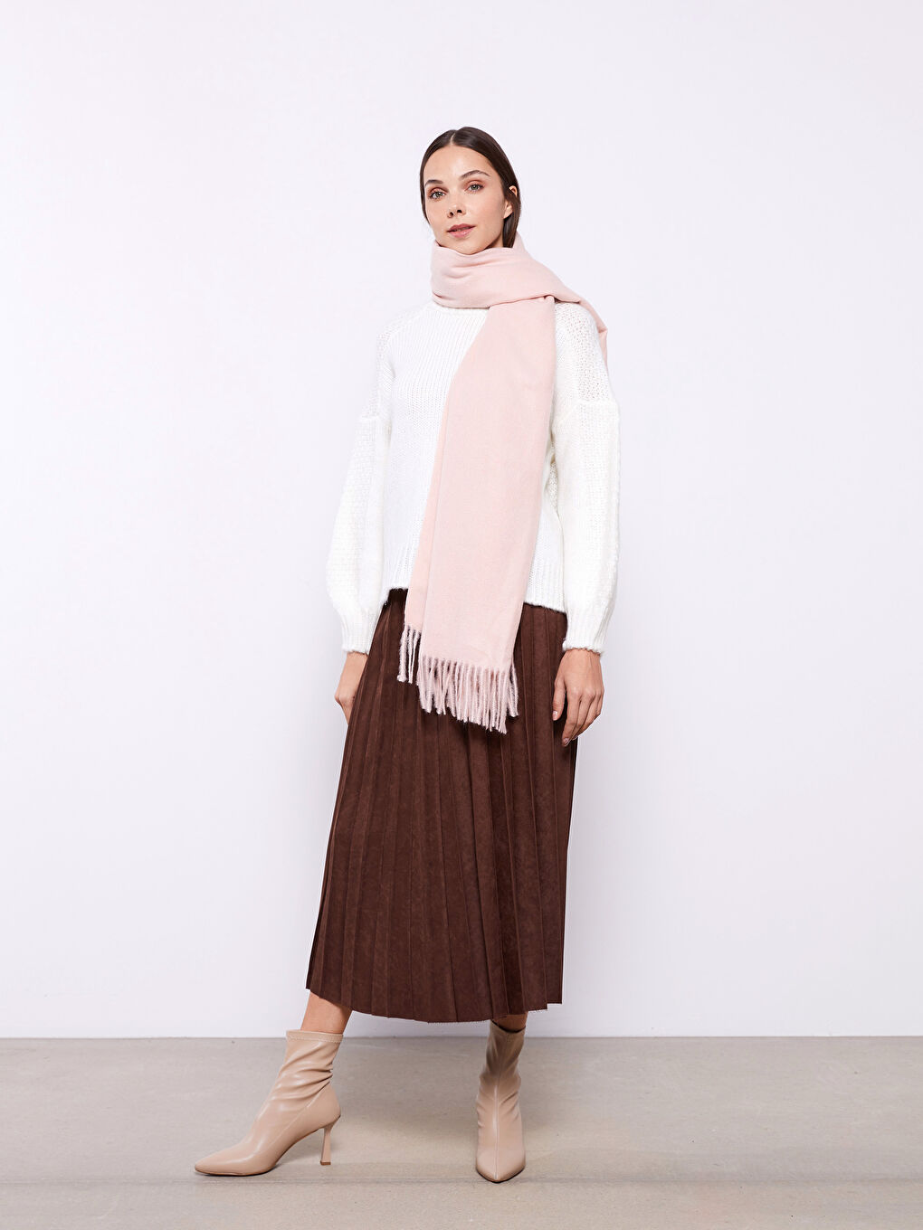 Pembe Aktif Spor Desenli Uzun Tayt-1