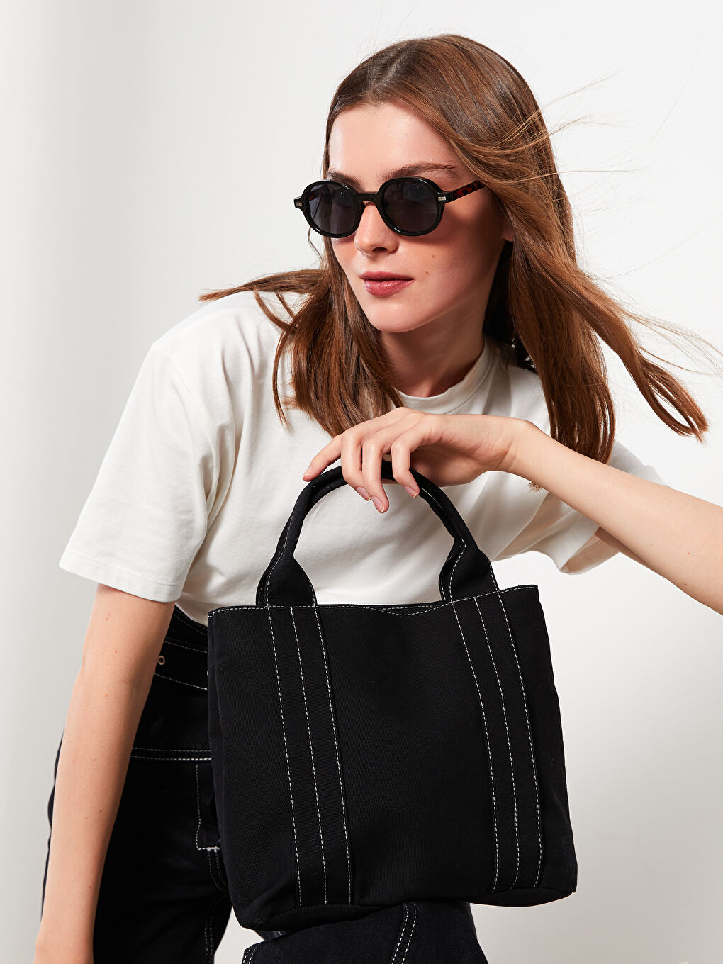 LCW ACCESSORIES Siyah Kadın Düz Çapraz Çanta