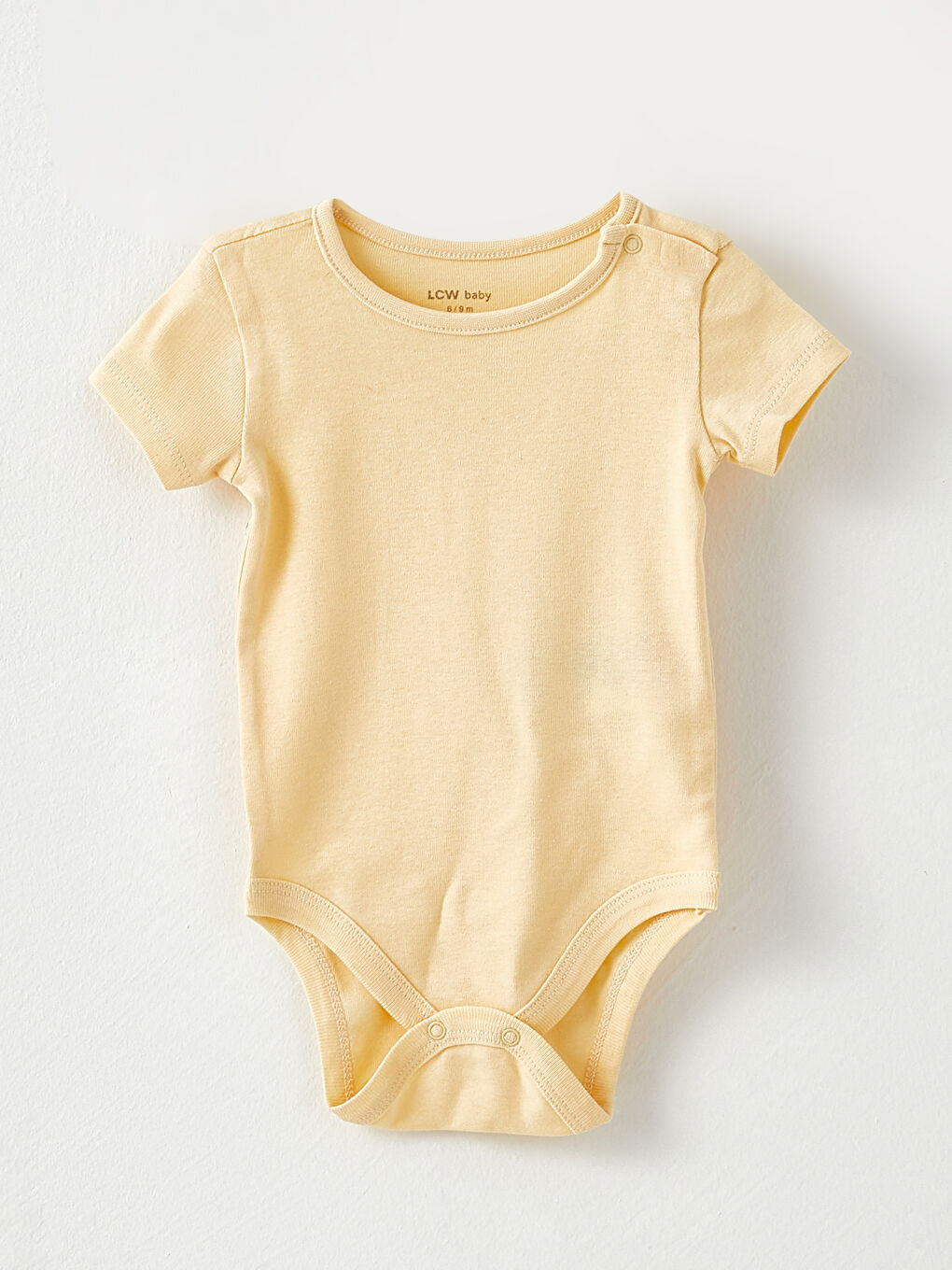 Crew Neck Short Sleeve Basic Baby Girl Body with Snap Crotch 5-Pack-1