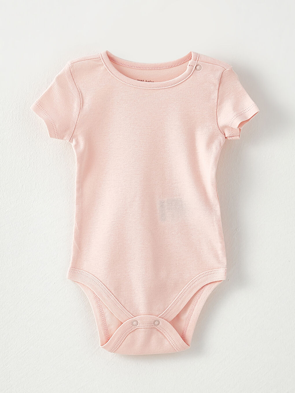 Crew Neck Short Sleeve Basic Baby Girl Body with Snap Crotch 5-Pack-5