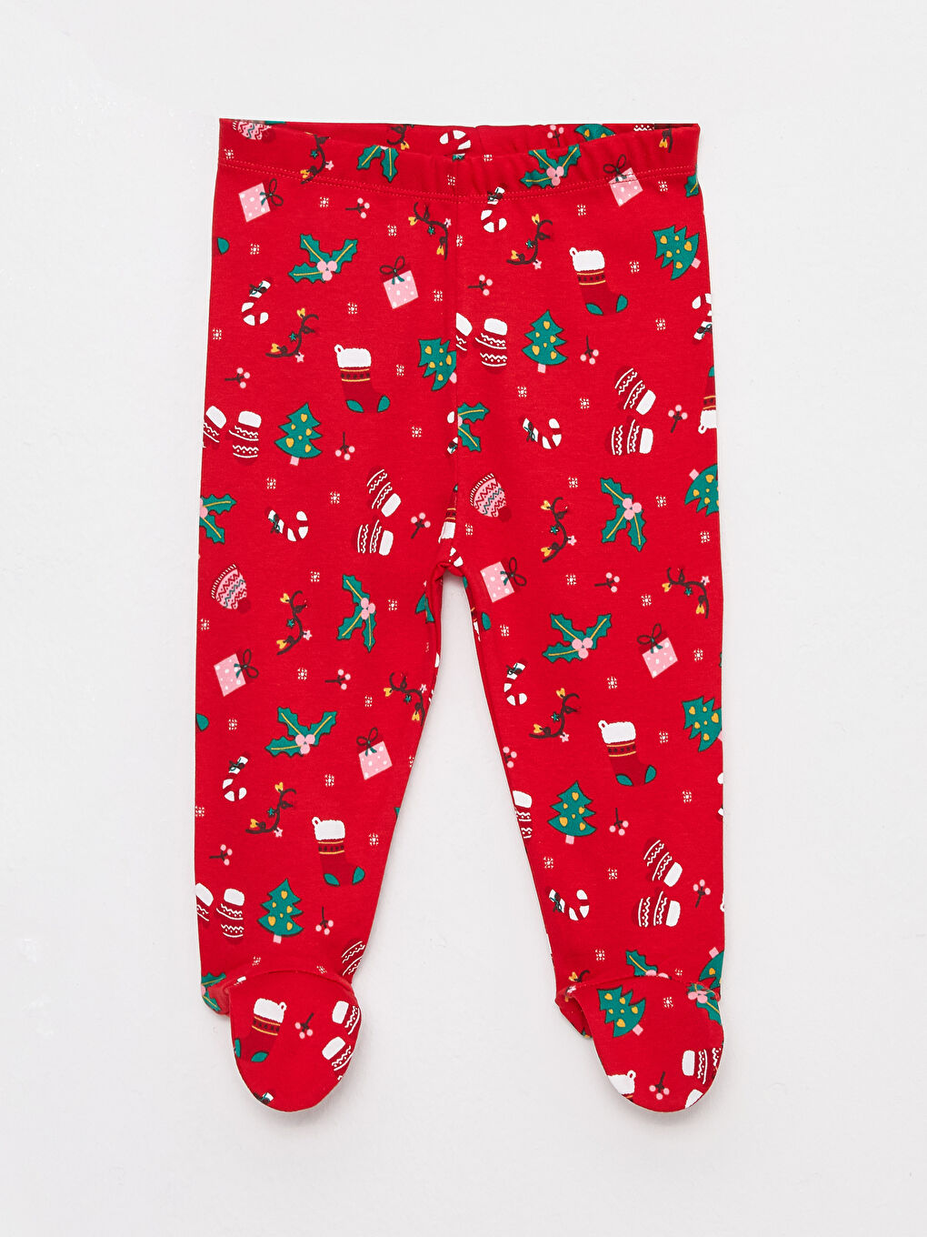 Elastic Waist Christmas Themed Baby Girl Footed Trousers 2 Pack -W2EF17Z1-HC3