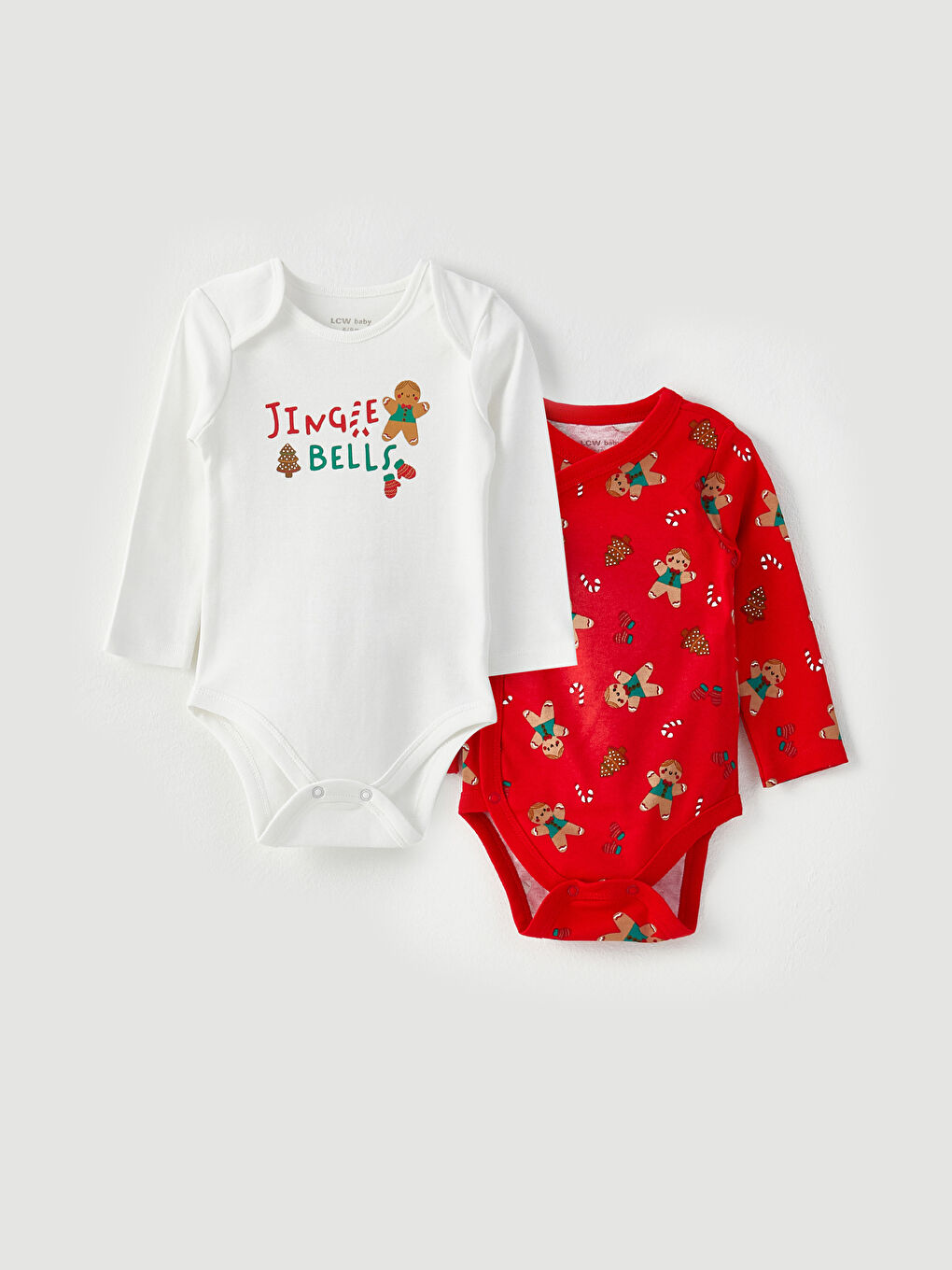 LCW baby Crew Neck Long Sleeve New Year Themed Baby Boy Body with Snap Crotch 2-Pack -W2EF32Z1-FDU