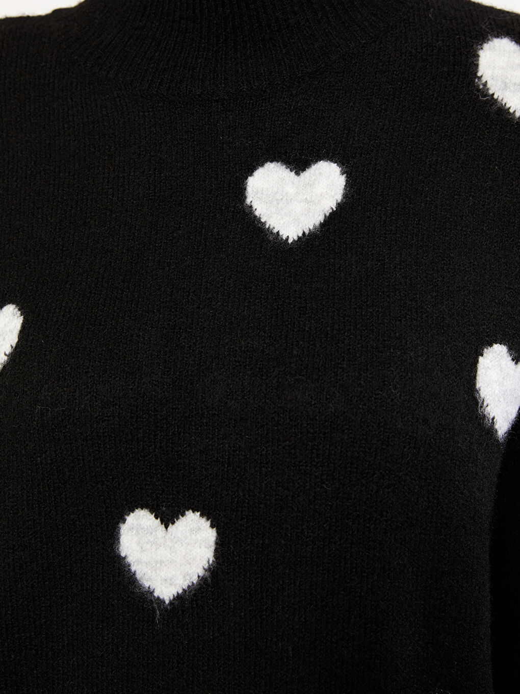 Funnel Neck Patterned Women's Knitwear Sweater-3