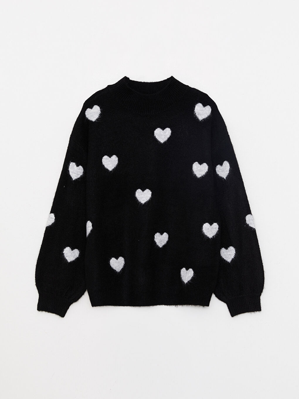 Funnel Neck Patterned Women's Knitwear Sweater-5