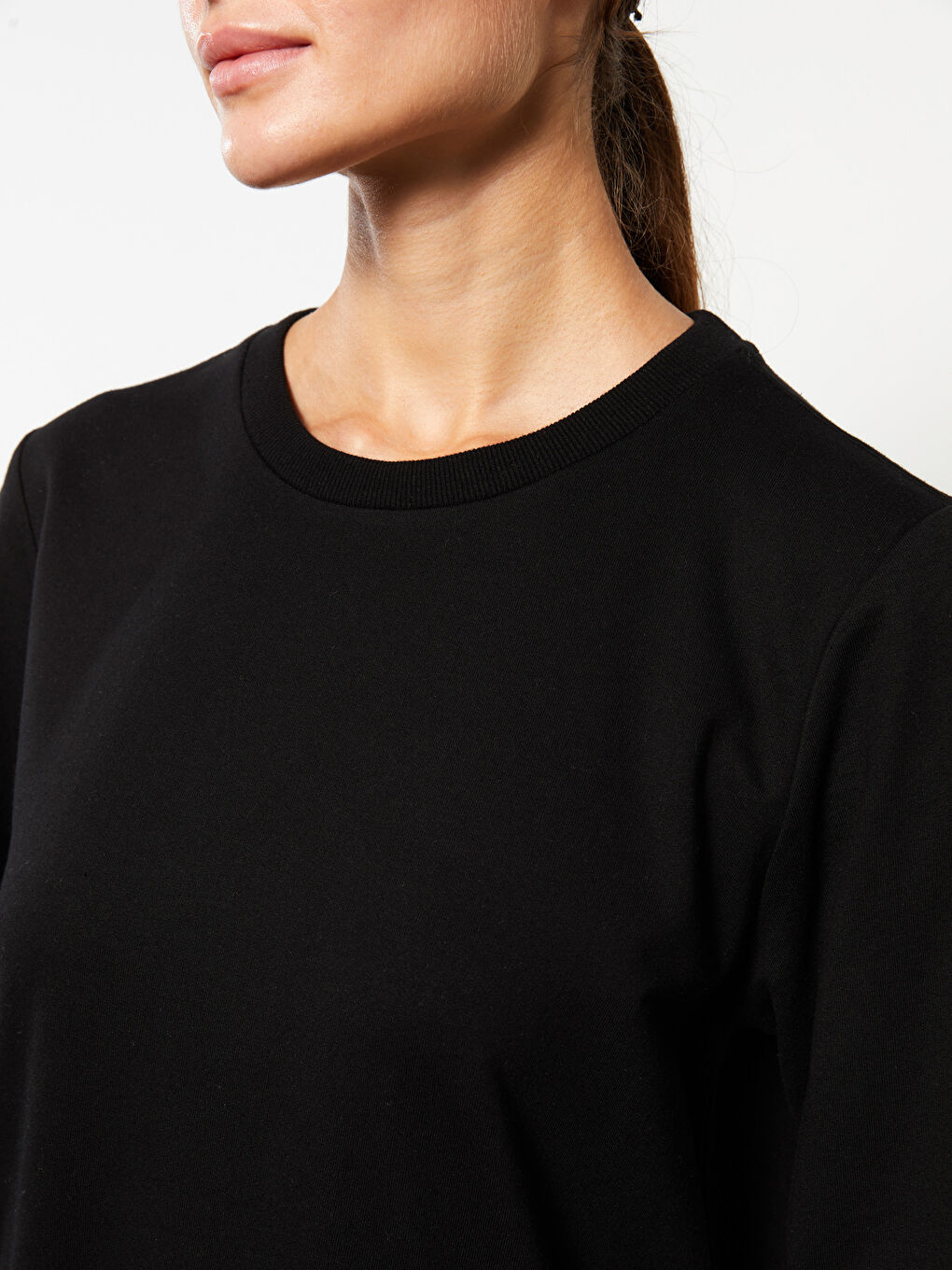 LCWAIKIKI Basic Crew Neck Plain Long Sleeve Women's Sweatshirt Tunic -W2EF54Z8-CVL