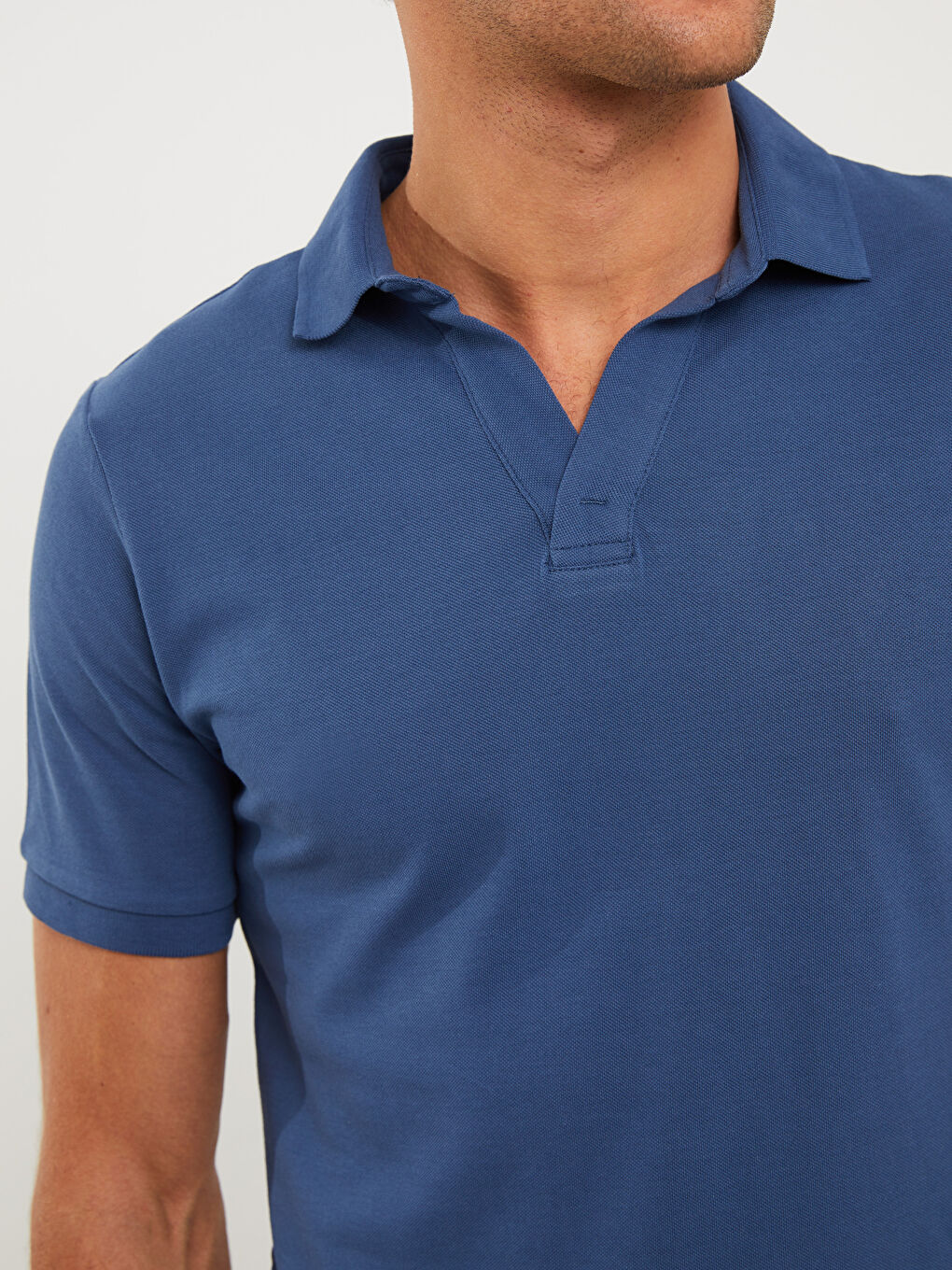 SOUTHBLUE Polo Neck Short Sleeve Linen Men's T-Shirt -W2EF61Z8-HFS