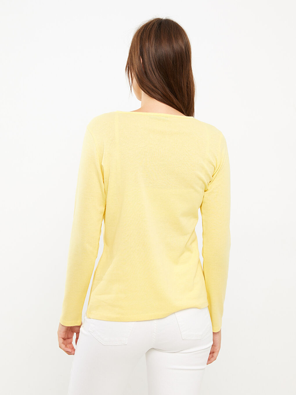 LCW ECO Rundhalsausschnitt Bedrucktes Langarm T-Shirt für Damen -W2EF71Z8-S5A