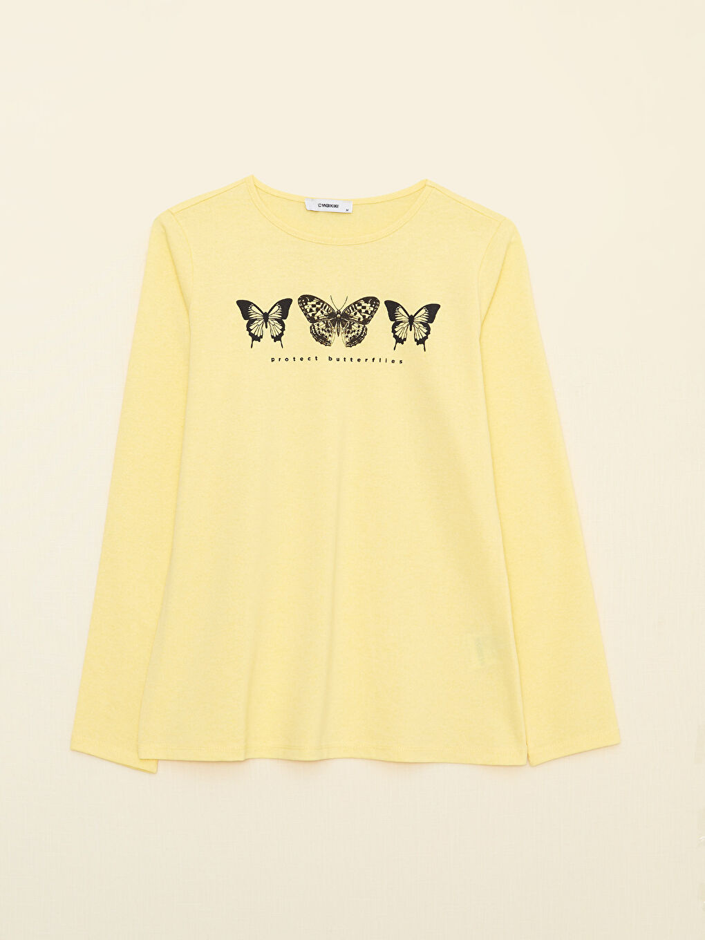 Crew Neck Printed Long Sleeve Women's T-Shirt-5