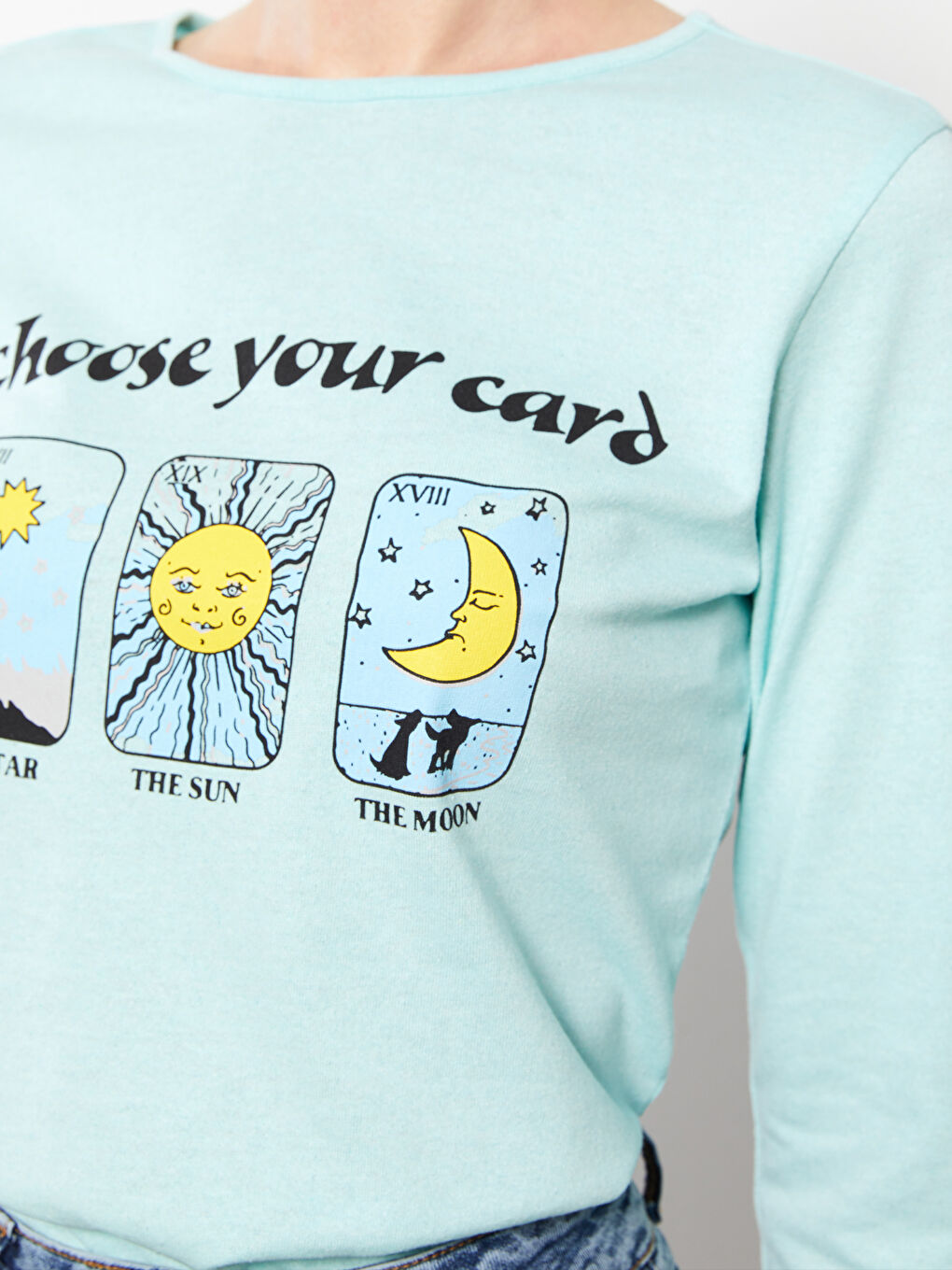 LCW ECO Crew Neck Printed Long Sleeve Women's T-Shirt -W2EF74Z8-SAH
