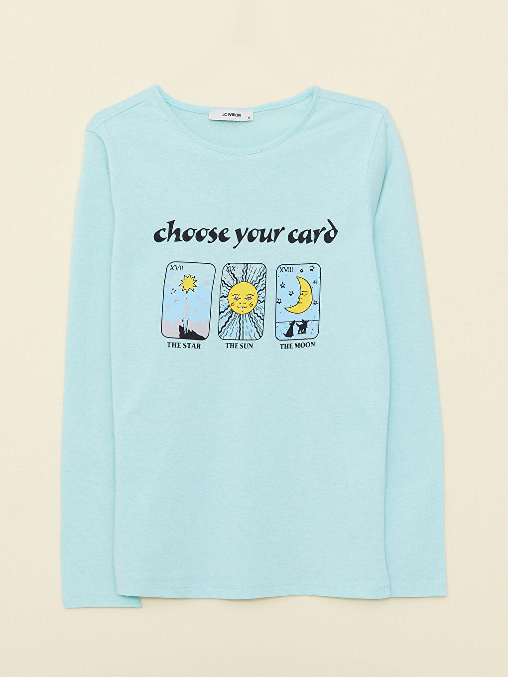 LCW ECO Crew Neck Printed Long Sleeve Women's T-Shirt -W2EF74Z8-SAH