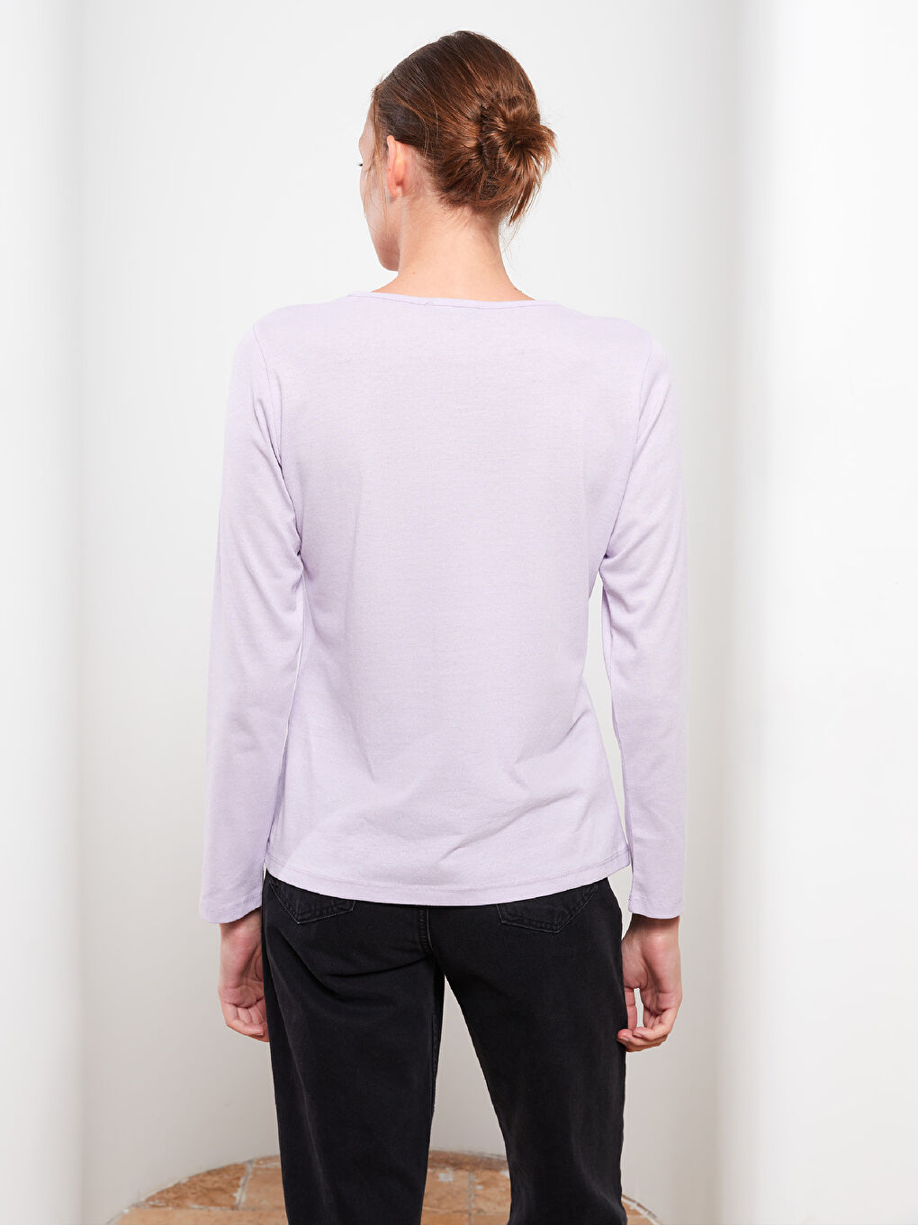 LCW ECO Crew Neck Printed Long Sleeve Women's T-Shirt -W2EF79Z8-RW9