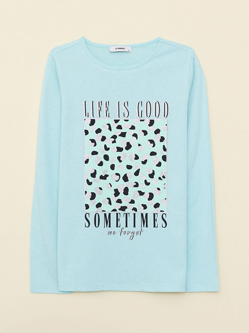 Crew Neck Printed Long Sleeve Women's T-Shirt-5