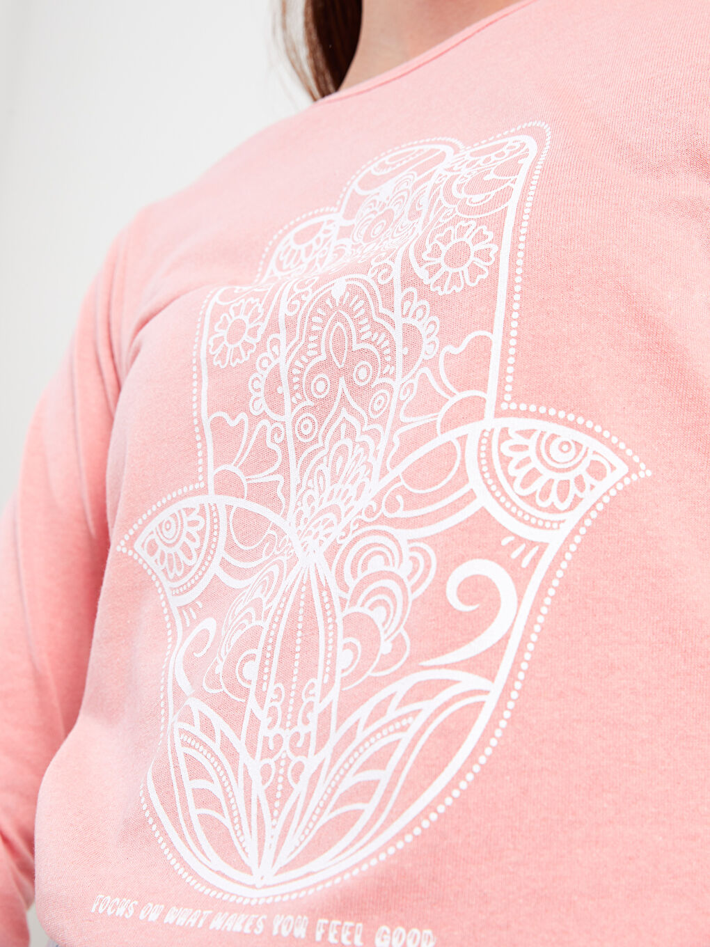 LCW ECO Rundhalsausschnitt Bedrucktes Langarm T-Shirt für Damen -W2EF86Z8-RZP