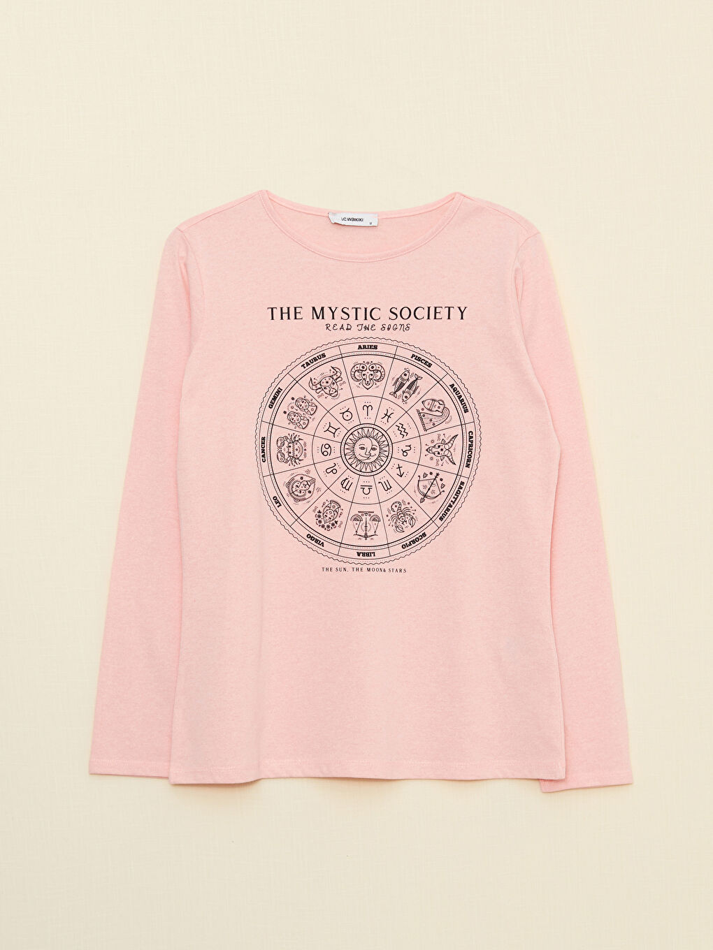Crew Neck Printed Long Sleeve Women's T-Shirt-4