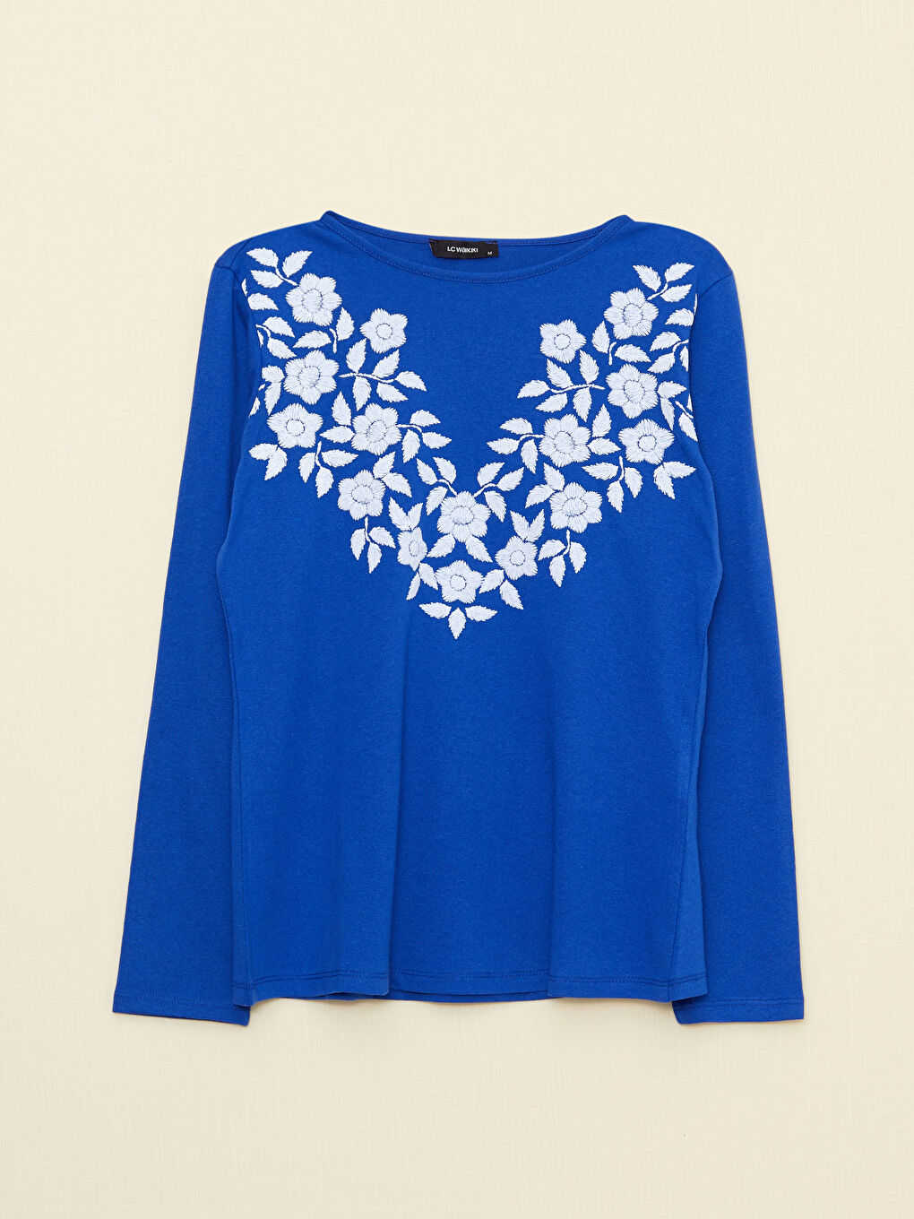 Crew Neck Printed Long Sleeve Women's T-Shirt-5