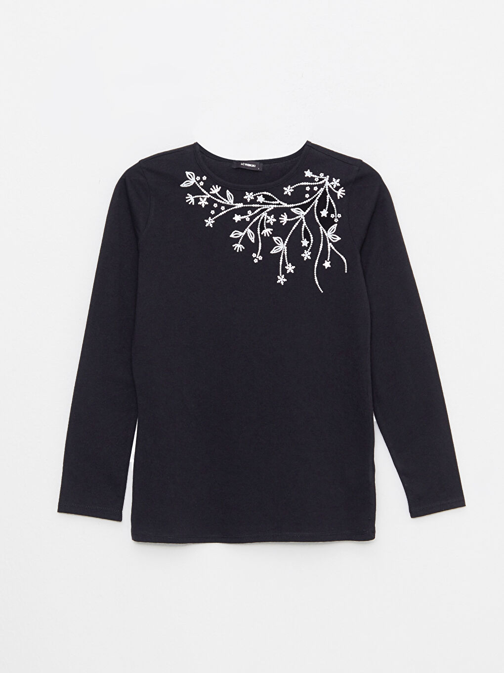 Crew Neck Printed Long Sleeve Women's T-Shirt-5