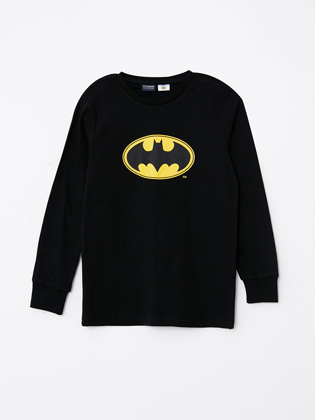 Crew Neck Batman Printed Long Sleeve Boys' Pyjama Set-1