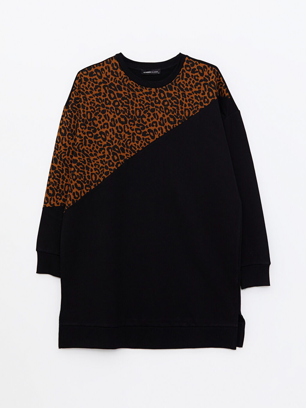 تونیکی سویتشێرتی قۆڵ درێژی چاپکراوی یەخە خڕ بۆ ژنان-5