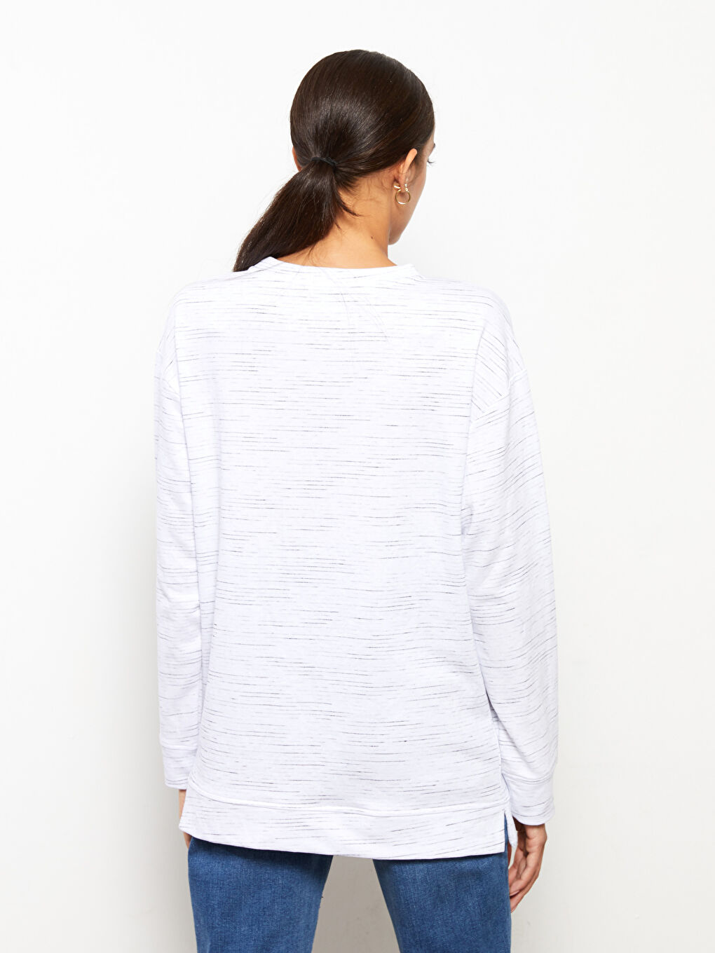 Hanorac maternitate cu guler rotund, mânecă lungă și model imprimat-4