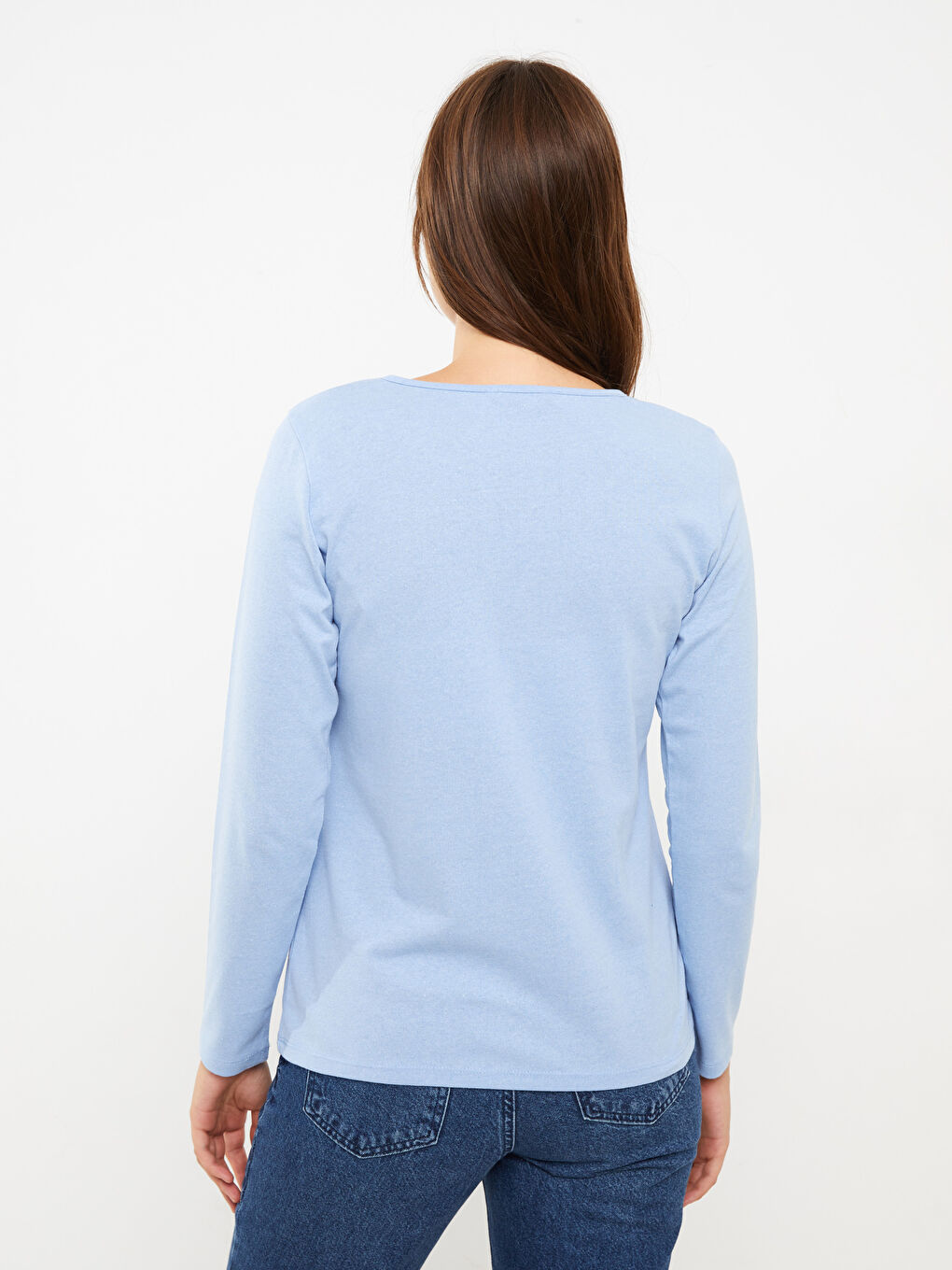 LCW ECO Rundhalsausschnitt Bedrucktes Langarm T-Shirt für Damen -W2EG30Z8-S87