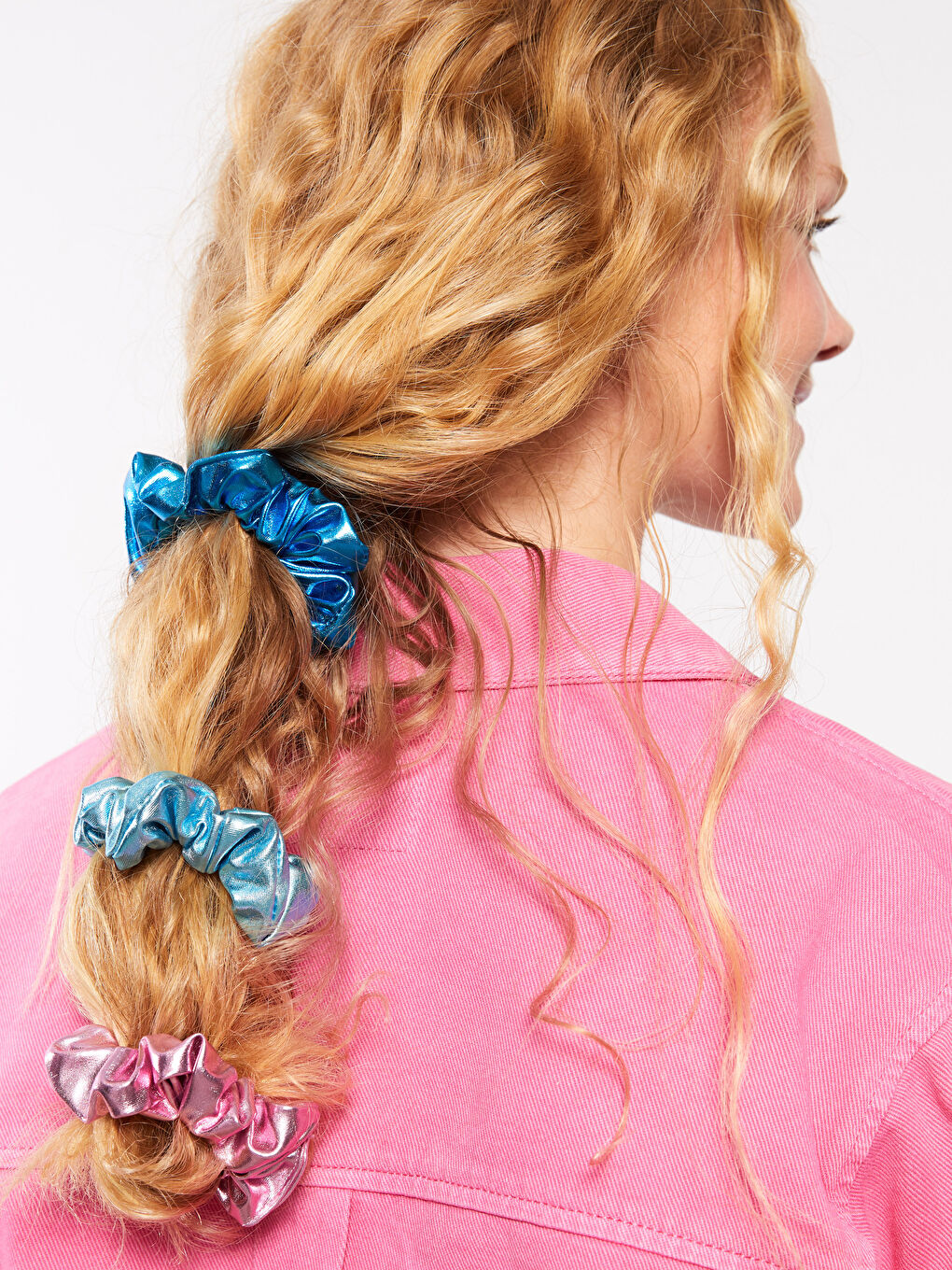 Shiny Shirred Elastic Hair Clip 3 Pack -W2EG39Z8-M0T
