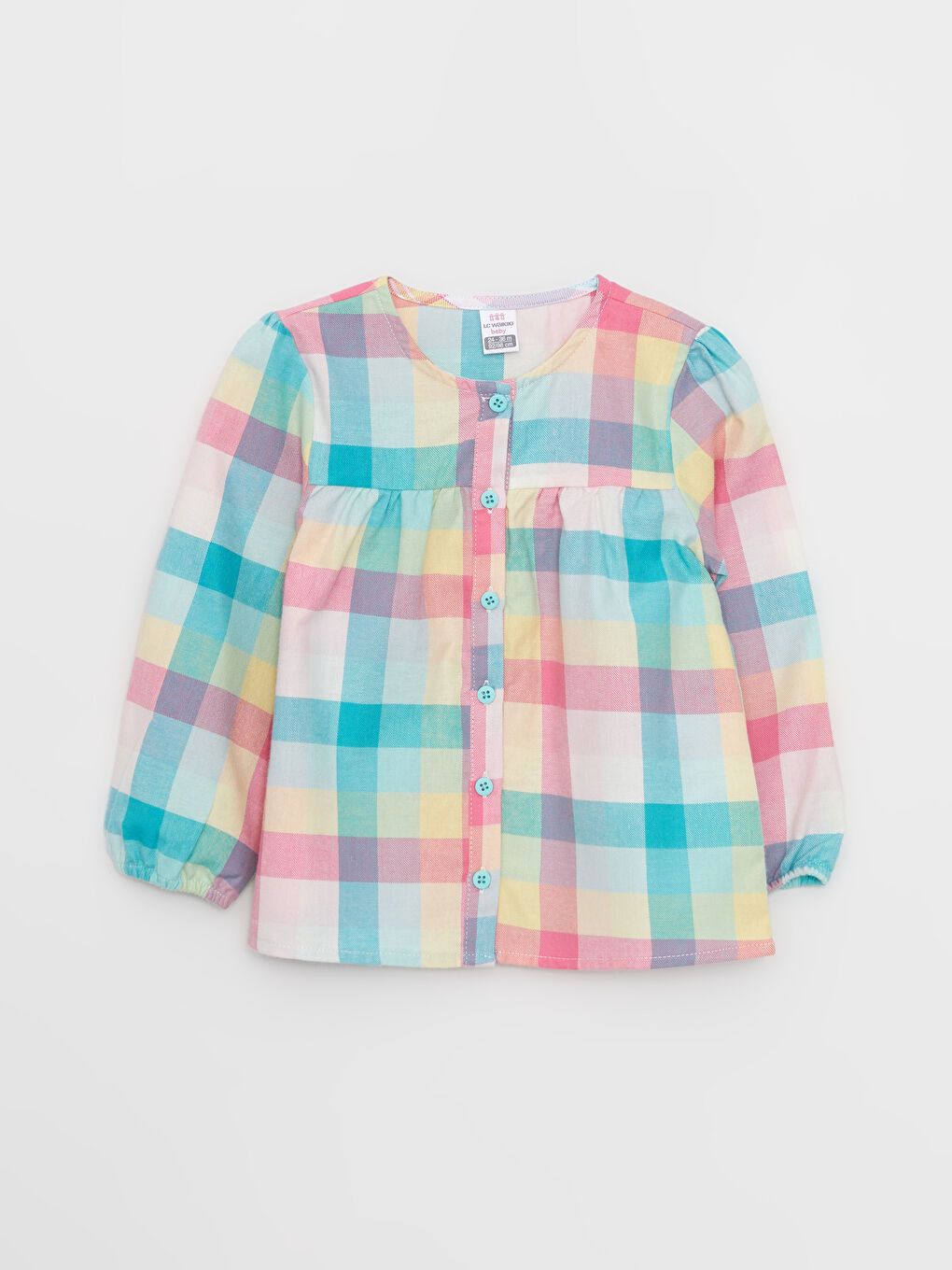 Crew Neck Long Sleeve Patterned Baby Girl Shirt