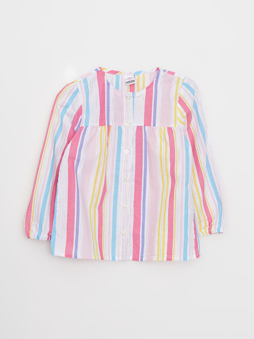 Crew Neck Long Sleeve Striped Baby Girl Shirt