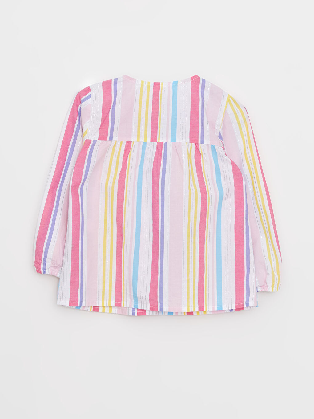 Crew Neck Long Sleeve Striped Baby Girl Shirt-2