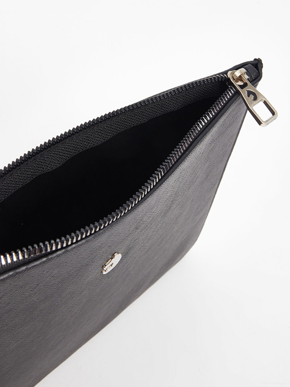 Siyah Deri Görünümlü Kadın El Çantası-5